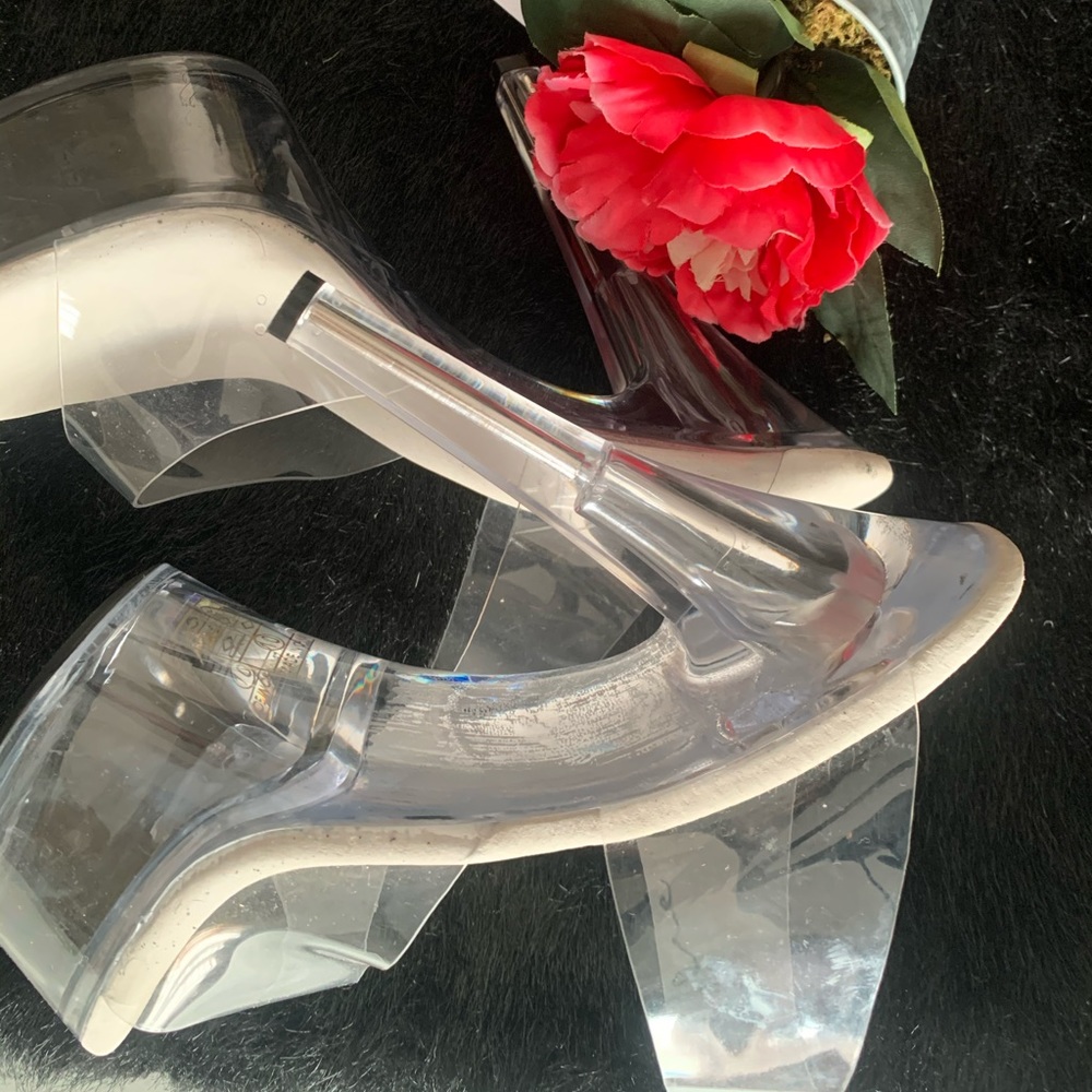 Clear pleaser heels